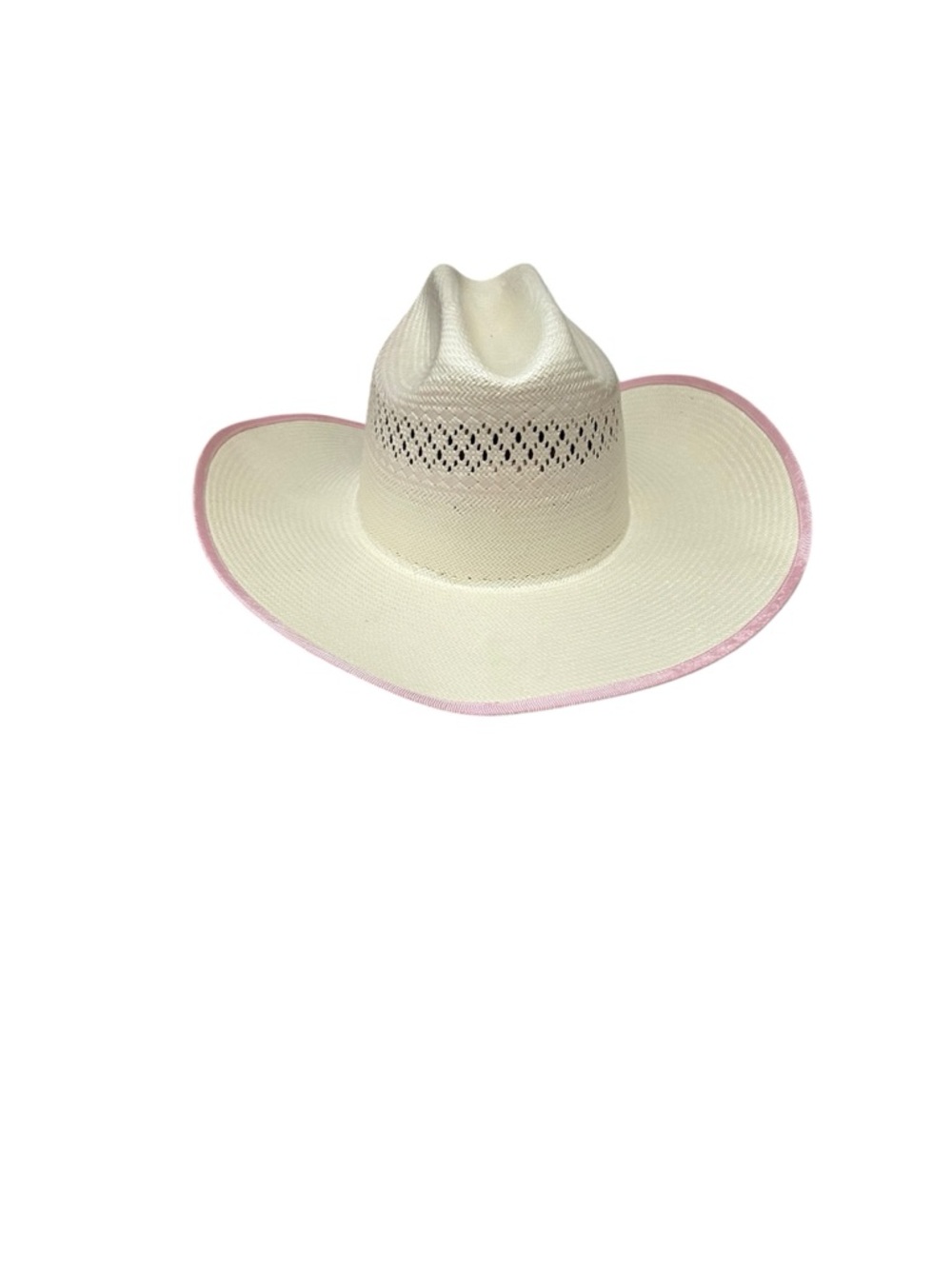 Tony Lama Straw Cowboy Hat with Pink Trim - Picture 6 of 10